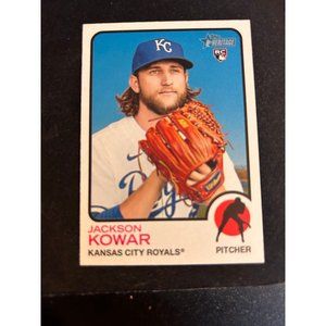2022 Topps Heritage baseball rookie card of Jackson kowar #155
